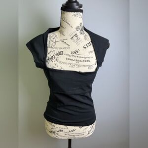 J.Crew Squareneck cap-sleeve top in stretch cotton blend NWT Size M